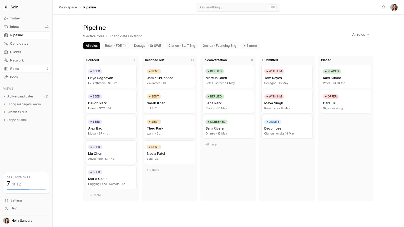 Solr — Pipeline board